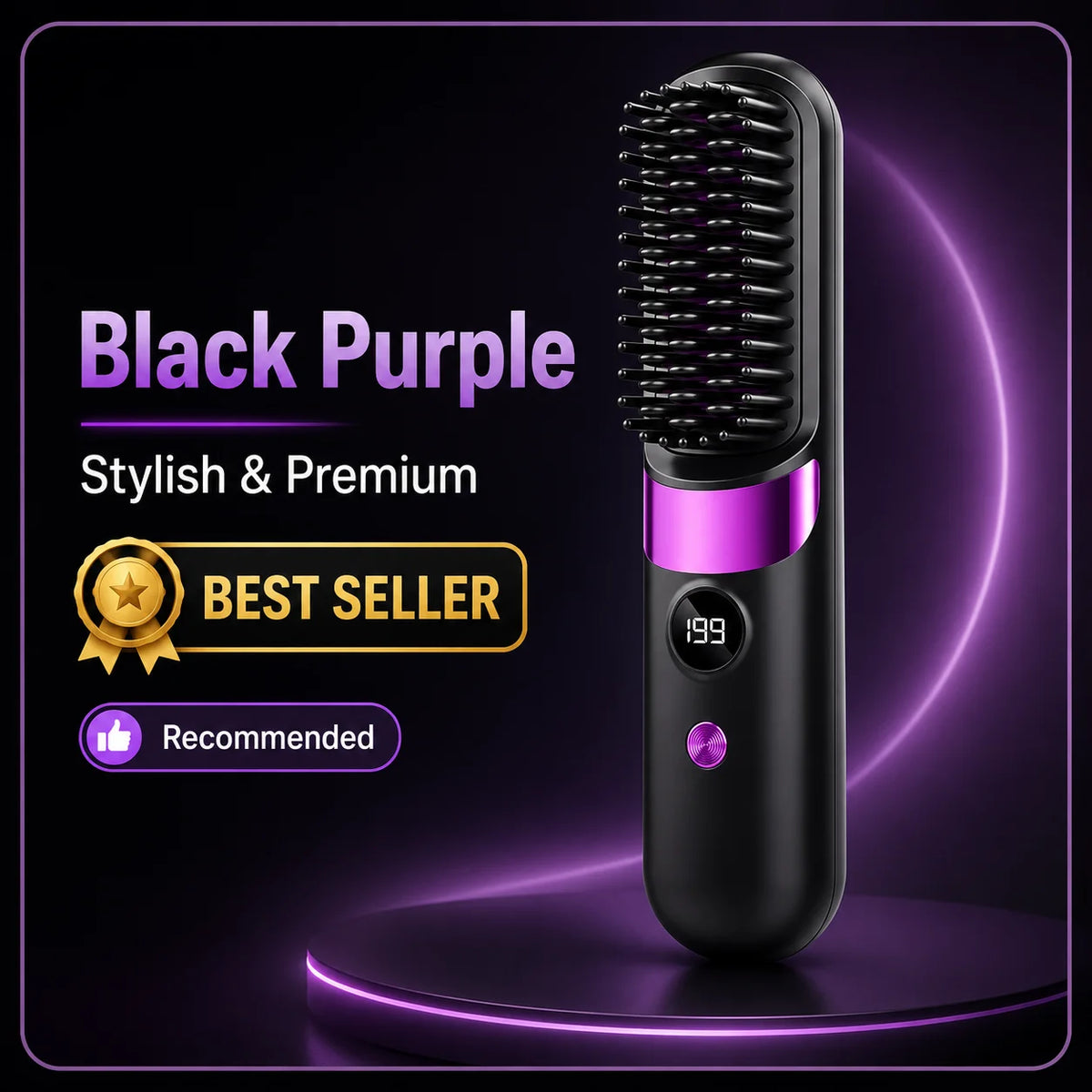 Portable Hair Straightener Brush USB Charging Cordless Hot Comb Ceramic Coating Ionic Anti Frizz Styling Tool