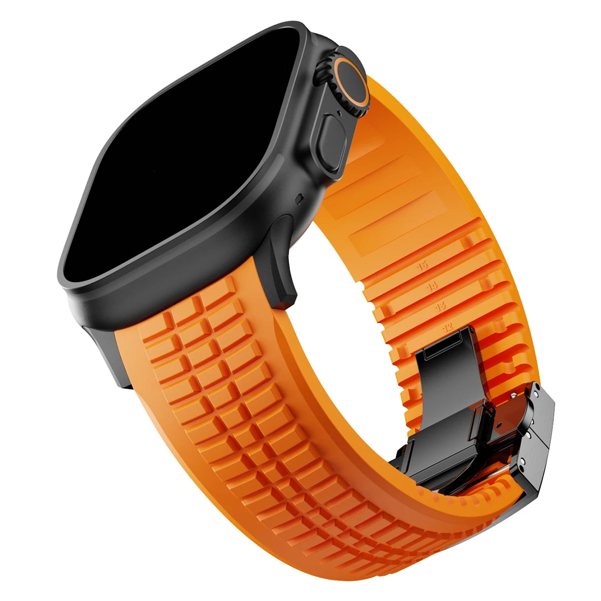 Sports Silicone Band for Apple Watch Ultra 2 49mm 46mm 45mm 44mm Luxury Metal Bracelet for iWatch Series 10 9 8 7 6 5 4 Se Strap