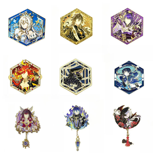 Genshin Impact Tsaritsa Columbina Flins Pin Genshin Figure Badge Accessories Backpack Charms Party Favor Gifts