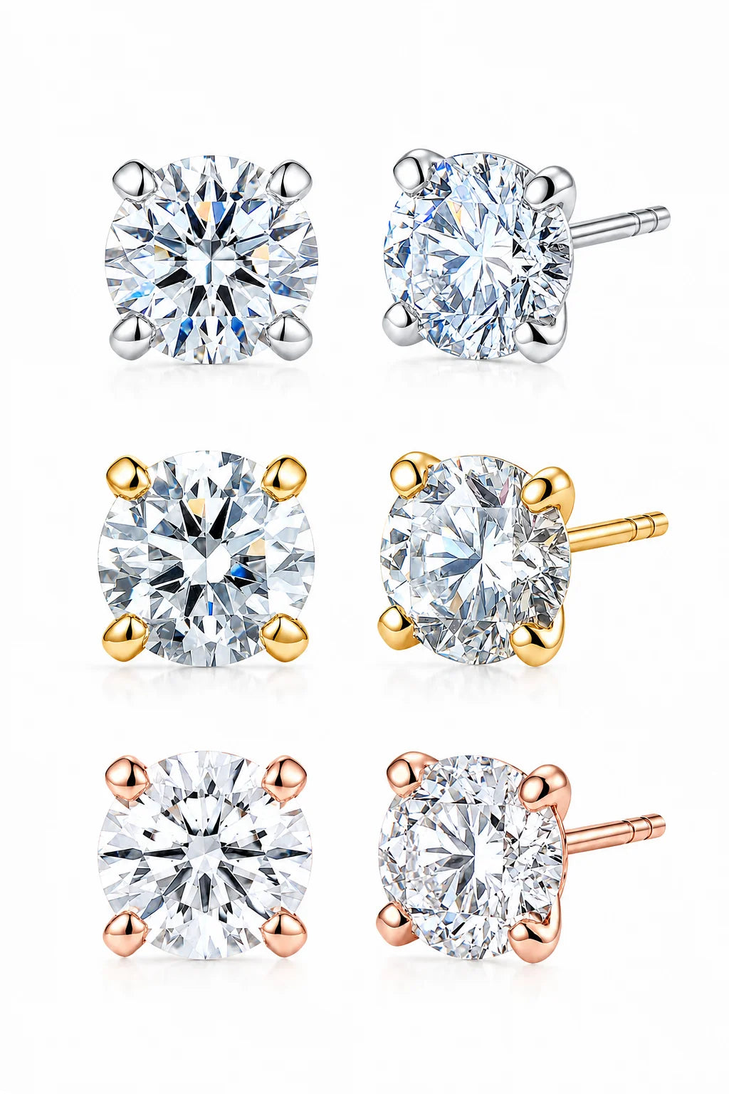 Custom Lab Grown Diamond Ear Stud 9K 14K Gold 0.1ct To1ct VS Clarity D Color Anniversary Engagement Fine Jewelry for Women