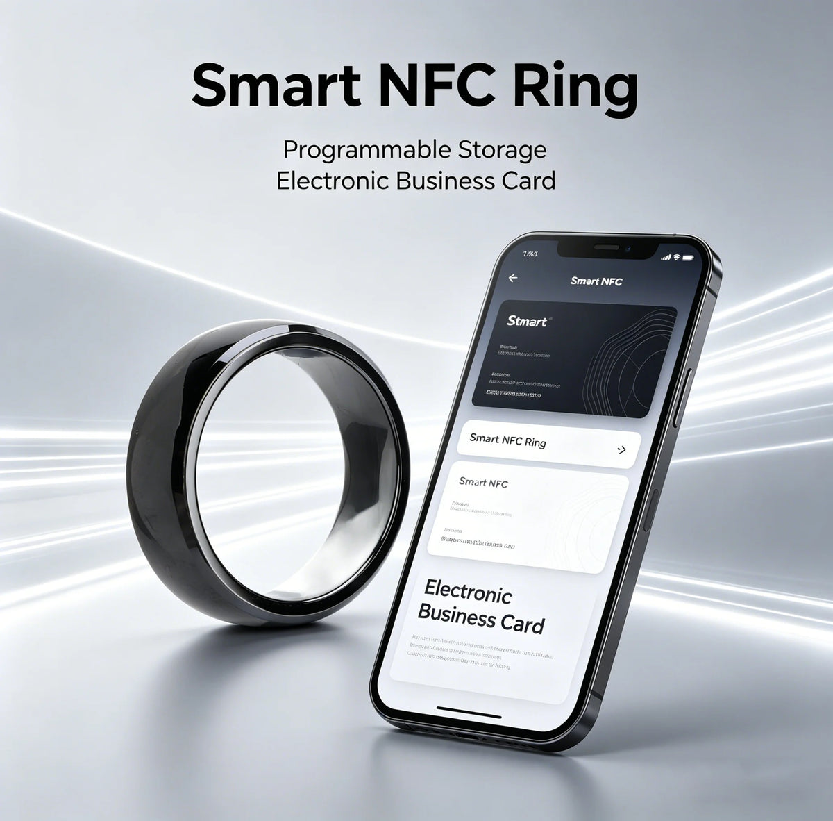 NFC Full Ceramic Smart Ring Compatible with NFC 216 Enabled Phones and Devices Programmable for Bussiness Access control tag