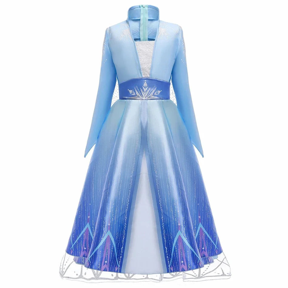 Elsa Anna Kid Princess Girls Dress Rapunzal Kids Cosplay Halloween Vestidos Children Costume Birthday Party Dress