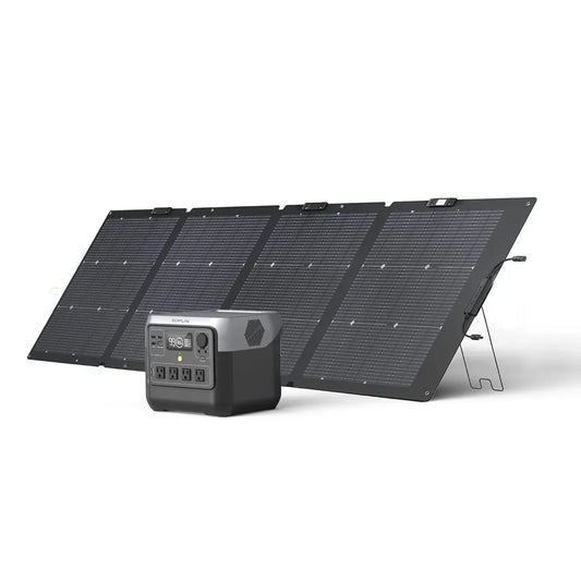 800W Surge 1600W Portable Solar Generator, LiFePO4 768Wh Power Station With 4 AC Outlets & 220W Solar Panel, Customized