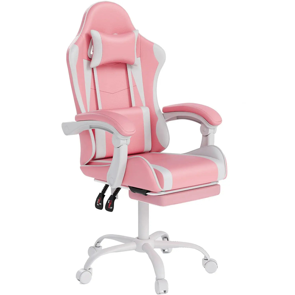 Gaming Chair with Headrest and Footrest for Home Office, Black