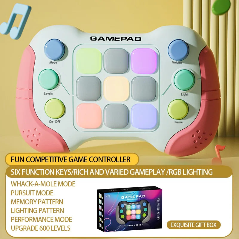Electronic Pop Quick Push Gamepad Consoles Toys Chases RGB Light Fun Anti Stress Relief Game Machine Toy Gifts For Kids Adults