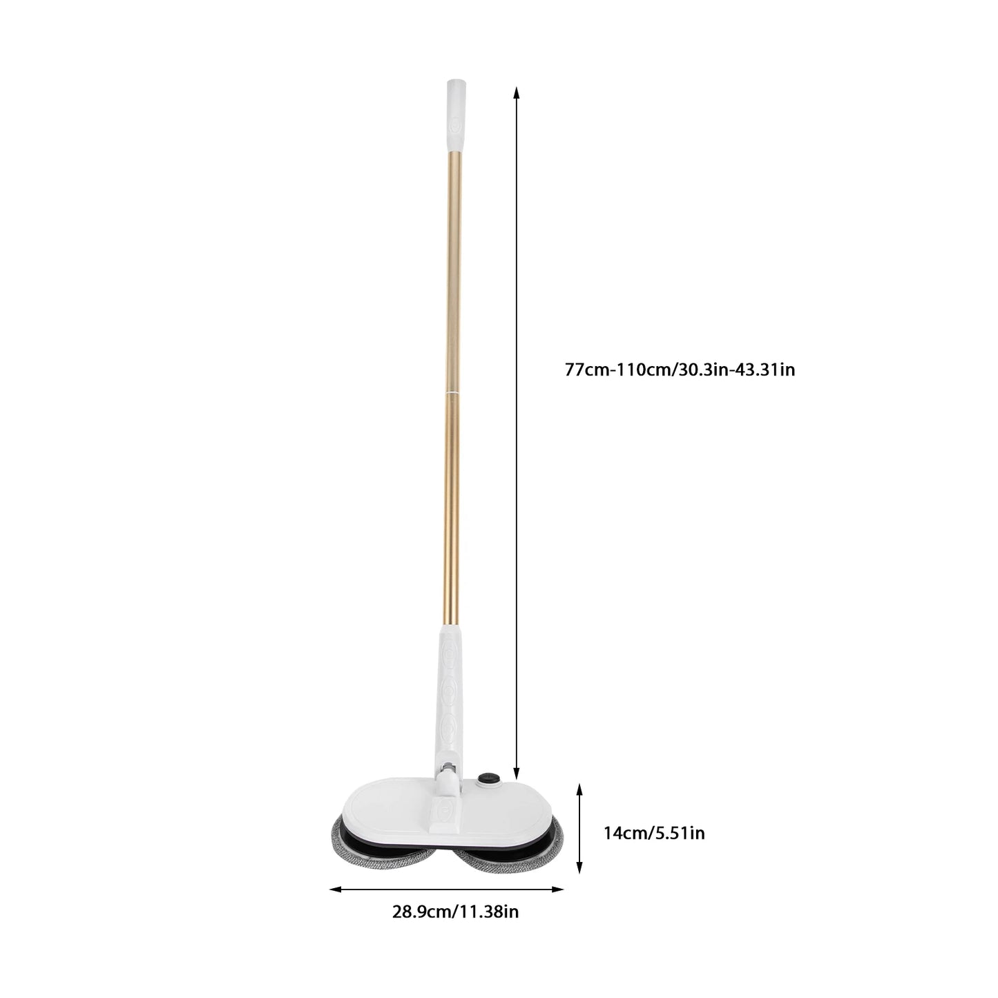 Cordless Electric Mop – 150Rpm Dual Rotation – 2000Mah Battery – 60Min Runtime – 30.31-43.31" Adjustable – Foot Switch – Low Noise 65Db – 4 Pads – for Tile Wood Marble Floor