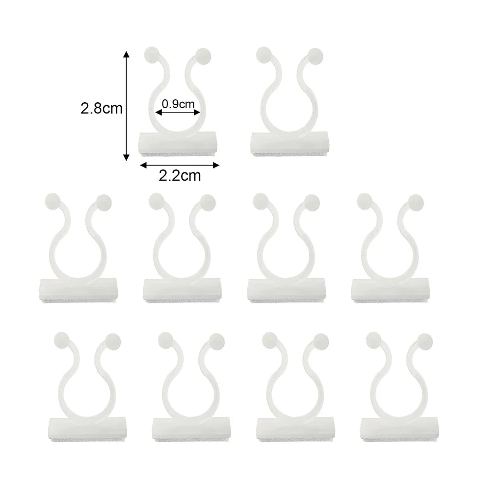 Invisible Plant Support Clips for Climbing Orchid Flower Ties Tomato Vine Plastic Garden Self-Adhesive Wall Fixture Binding Hook