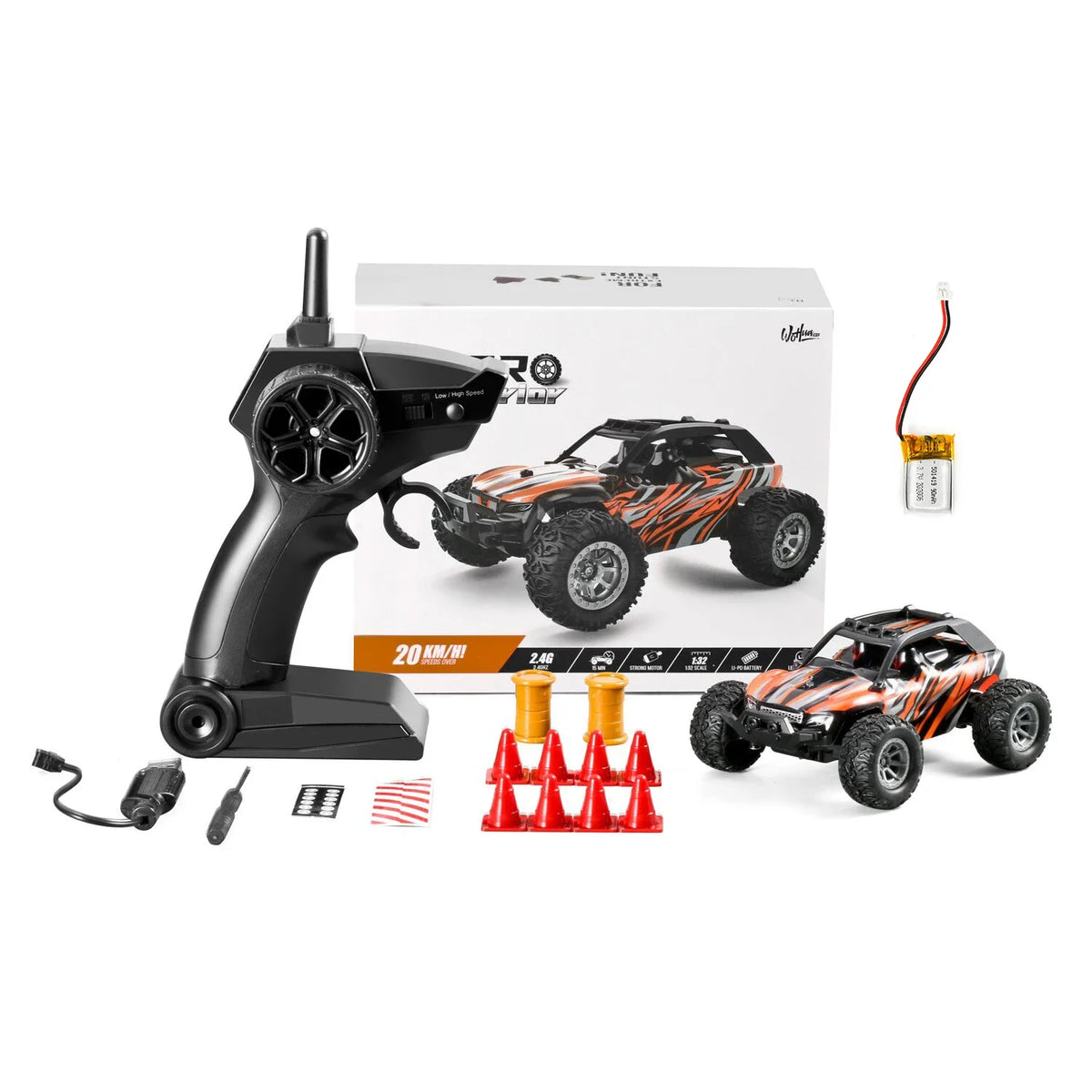 1:32 Scale 2.4G RC Car 20km/h High-Speed Off-Road 4WD Remote Control Toy for Kids Boys Gift