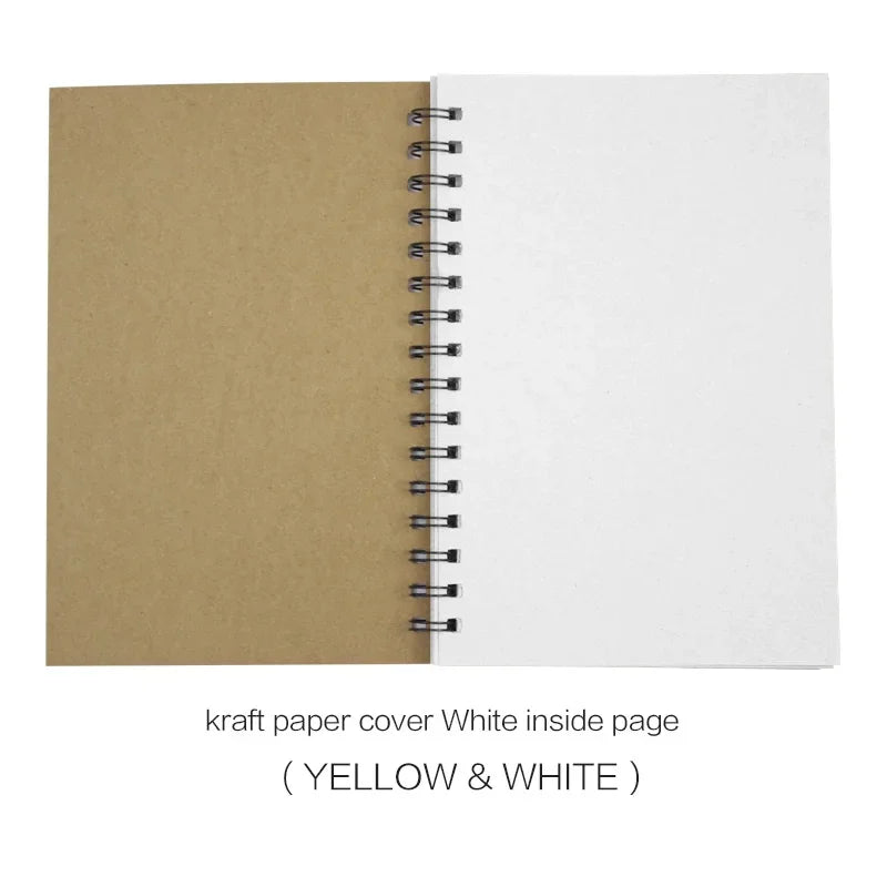 STONEGO 100-Page Kraft Paper Sketchbook - Soft Cover, Wire Bound, Unlined, Perfect for Sketching, Writing & Note
