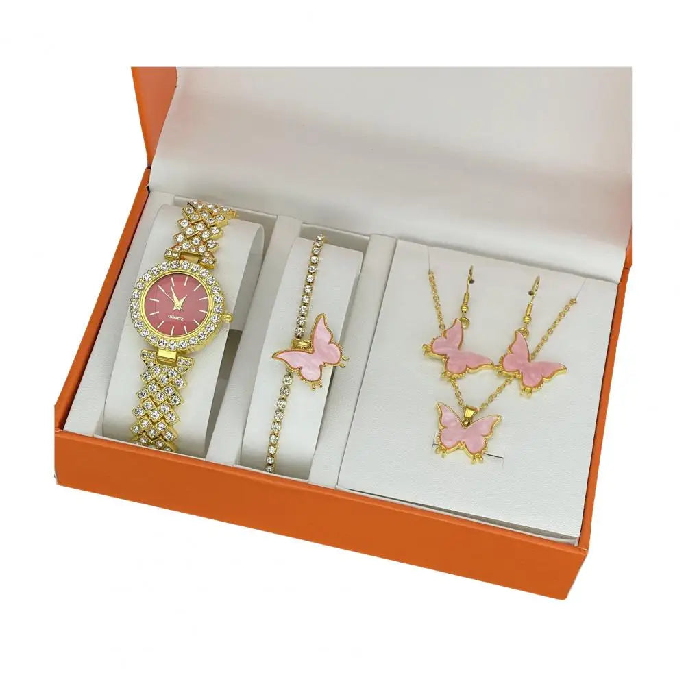 1 Set Jewelry Set with Gift Box Complete Collection of Quartz