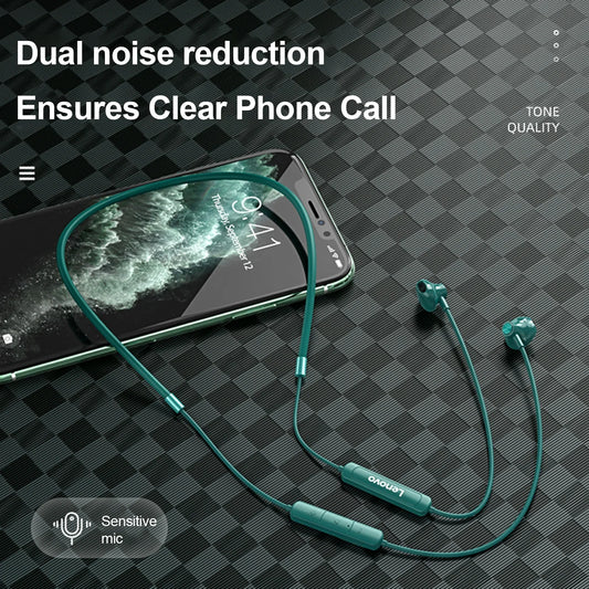Lenovo Thinkplus SH1 Earphone Bluetooth Wireless Chip HIFI Sound Quality IPX5 Waterproof Sports Headset Magnetic Neckband Earbud