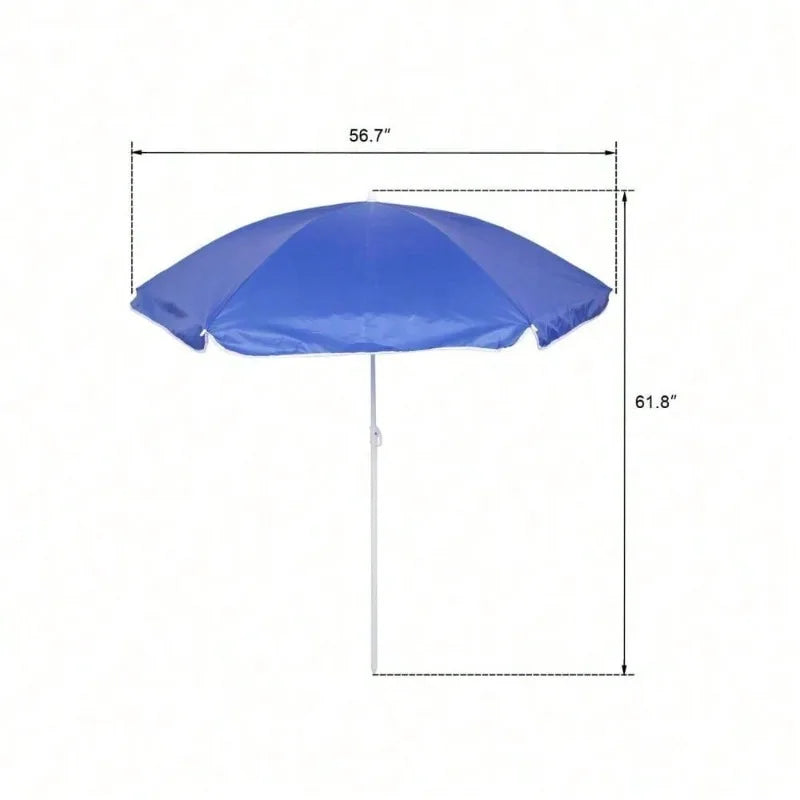 Portable Outdoor 2-Seat Folding Chair With Removable Sun Umbrella Blue, Camping Chair, Beach Essentials