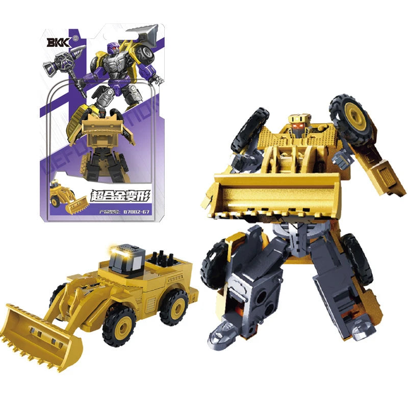 BKK Alloy Deformation Robot Train Engineering Vehicle Dinosaur Green Leather Train Toy
