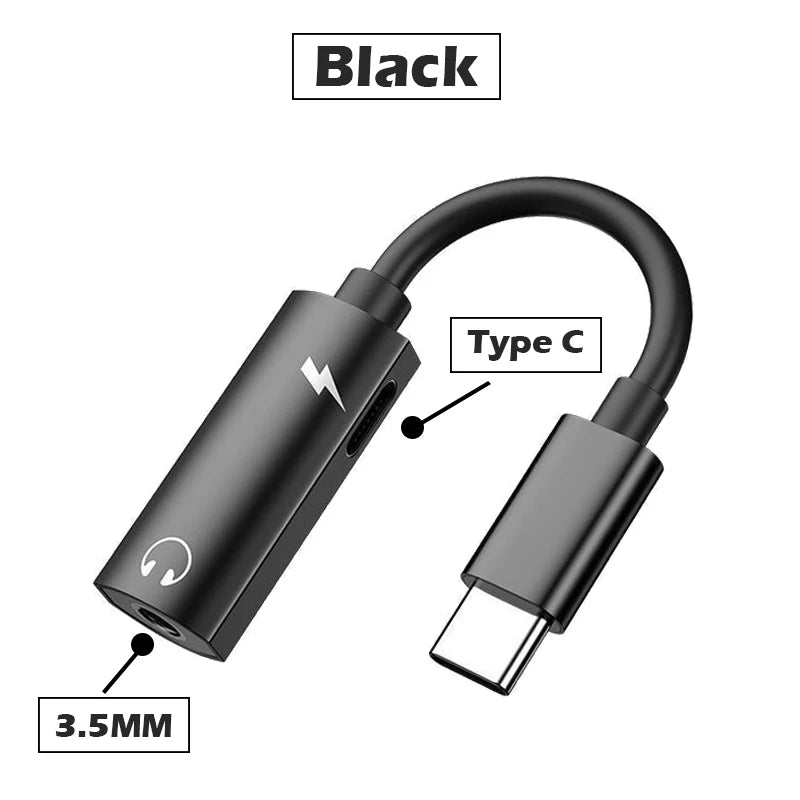 2 in 1 Type C To 3.5MM Headphones Jack Audio Adapter For Samsung Galaxy S24 S23 S22 Ultra A54 A34 A53 Note 20 10 USB C Charger