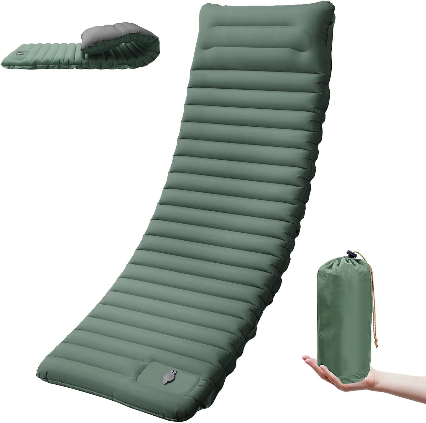 Extra Thick 4 Inch Camping Sleeping Pad Outdoor Camping Self-Inflating Mats Spliceable Hiking Fishing Sleeping Pad