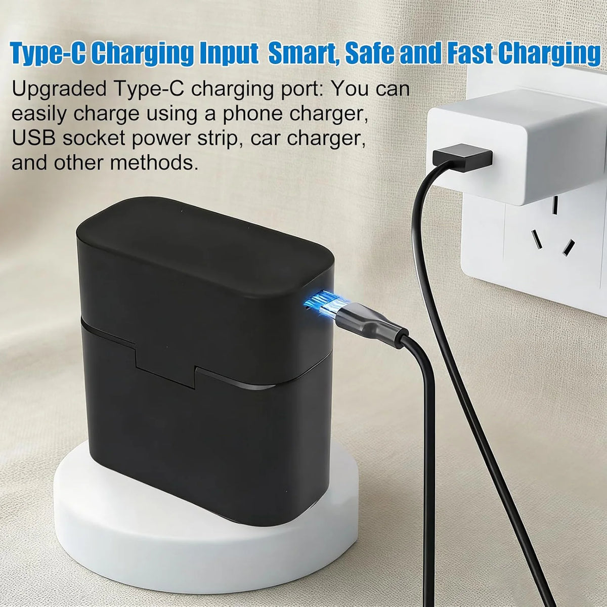 4-Slot Smart Battery Charger for AA 5.0V Rechargeable Li-on Batteries Portable Battery Charger Type-C Cable