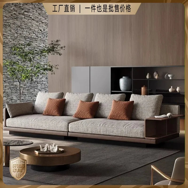 Connelly high-end cotton and linen fabric Italian living room modern simple straight row small apartment triple sofa