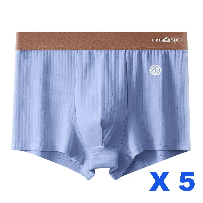 5 Pcs Men's Striped Funny Boxer Shorts Underwear Sexy Underpants Man Male Homme U Convex Shorts Lingerie Boxershorts Panties