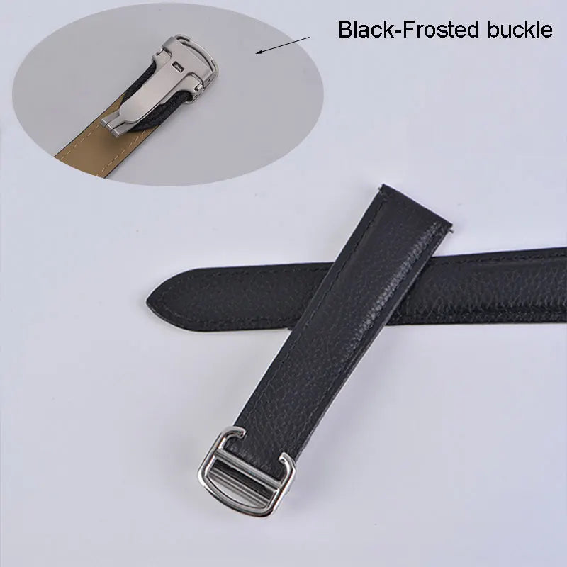 Watch strap soft cow leather for Cartie'r Tank/must/solo/santos watch band high-end quick release easy install foldable buckle