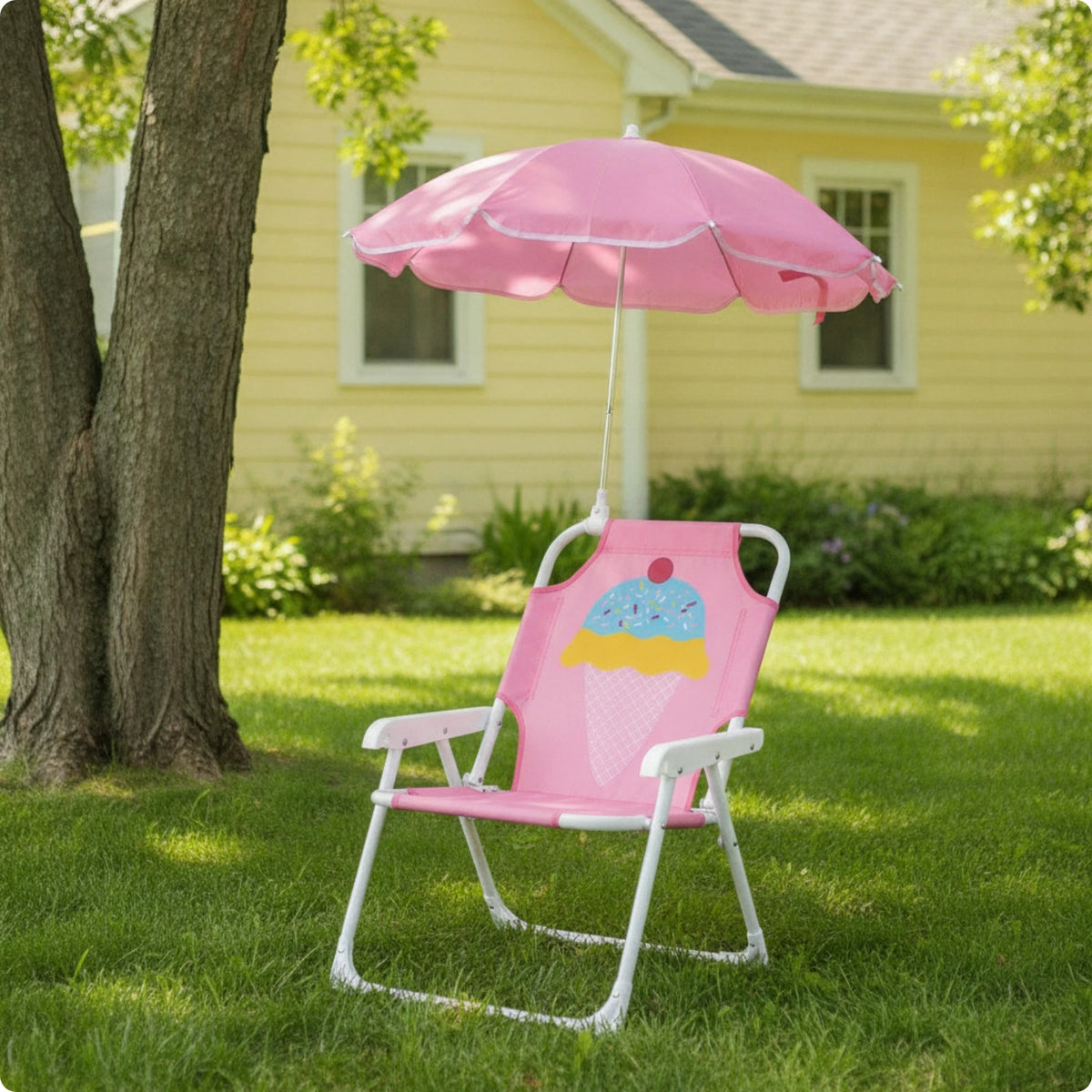Kids Beach Chair with Umbrella Portable Children Camping Chair Sun Protection Lightweight Kid Parasol Chair for Outdoor Camping