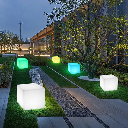 Luminous Cube Lamp Lawn Solar LED Outdoor Lighting Non Solar Lamp Outdoor Garden Decoration Outdoor Courtyard Light