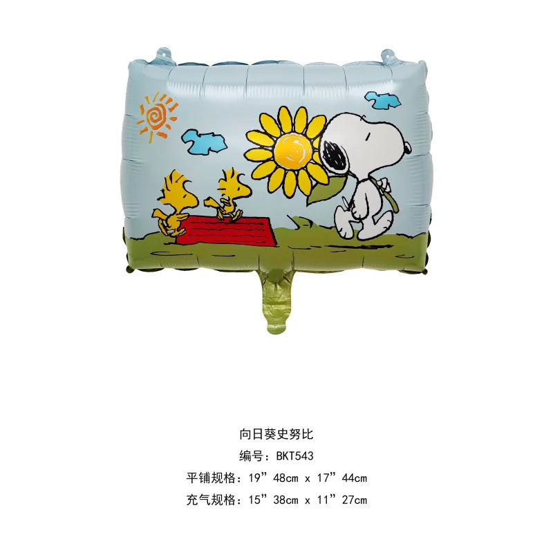 Happy Birthday Party Decorations Dog Banner Flag Foil Latex Balloons White Anime Supplies Baby Boy Girl Kids Cute Toy Gifts