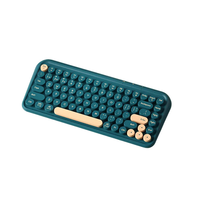 B.O.W K500D Wireless Bluetooth keyboard with light sound, retro style, ultra-thin and portable for office use