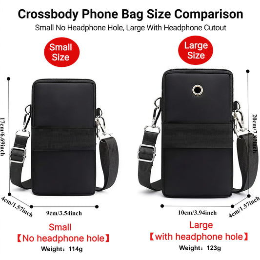 Waterproof Nylon Mini Crossbody Phone Bag for Women Heart Metal Zipper Multi Compartment Shoulder Arm Bag Phone Purse Wallet