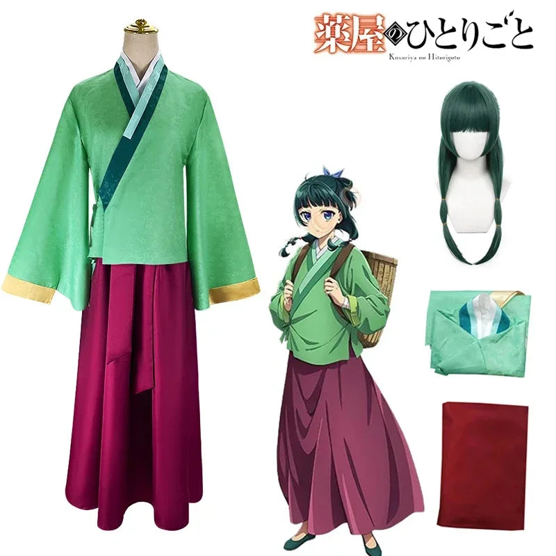 Anime Maomao Cosplay Kostuum Apotheker Diaries Kimono Mao Mao Uniform Outfits Halloween Carnaval Party Voor Vrouwen
