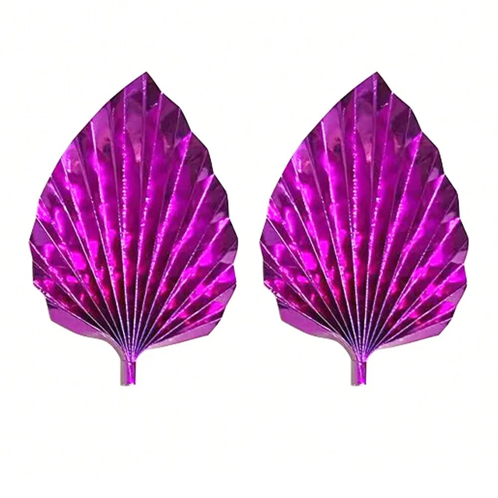 2PCS Happy Birthday Cake Toppers Glittery Palm Spear Gold Silver Folding Fan DIY Kids Party Cake Topper Wedding Decoration