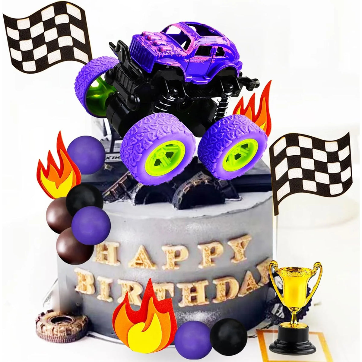 Monster Truck Birthday Cake Decoration Monster Car Cake Topper for Monster Truck Birthday Party Supplies Favors