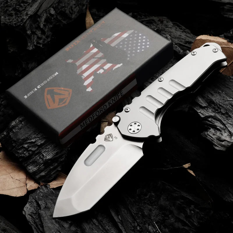 Medford - Heavy-duty Folding Knife, High-hardness D2 Blade, Portable Backpack Camping Travel Knife, Sharp Fruit Knife