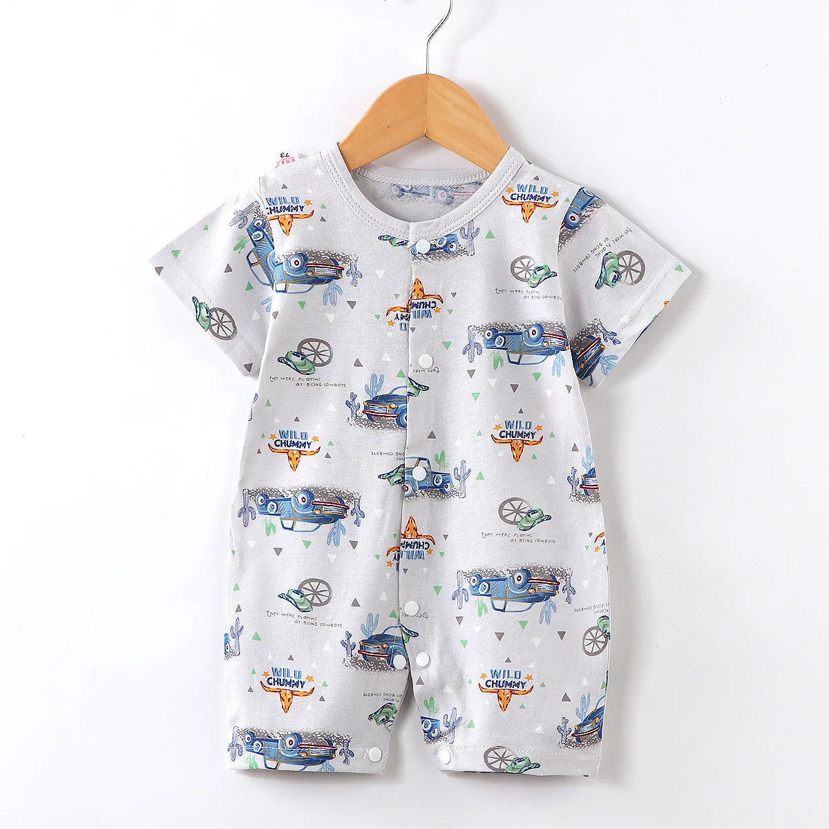 Newborn Short Sleeve Onesie Soft Breathable Lightweight Open Front Romper for 0-1 Year Baby Loungewear