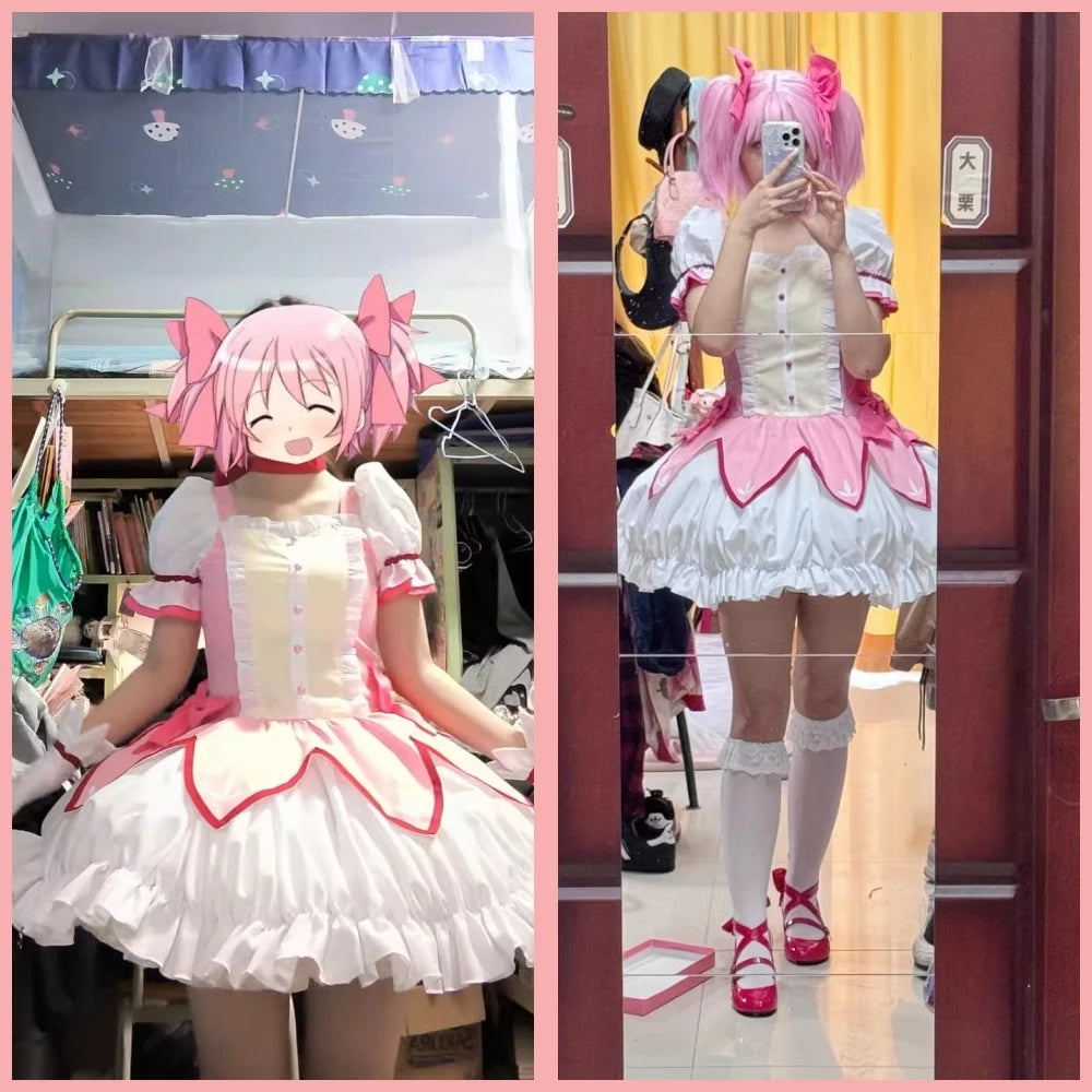 SBluuCosplay Kaname Madoka Cosplay Costume Magica Kaname Dress Kaname Madoka Outfits Halloween Costume Outfit Upgraded Style