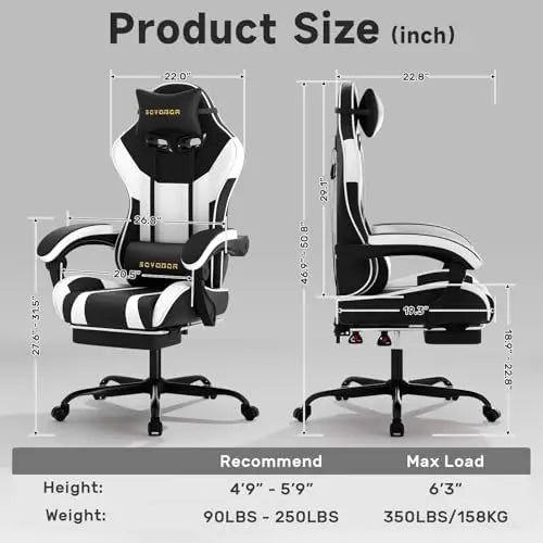 (Local US Inventory)Ergonomic Gaming Chair,A tile 3-in-1 Video Game Chair for Work, Study, and Gaming,Features an Adjustable Bac