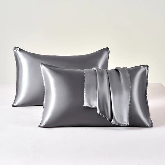 Polyester Satin Pillowcase Set | Two Covers with Envelope Closure | Bedroom & Guest Room