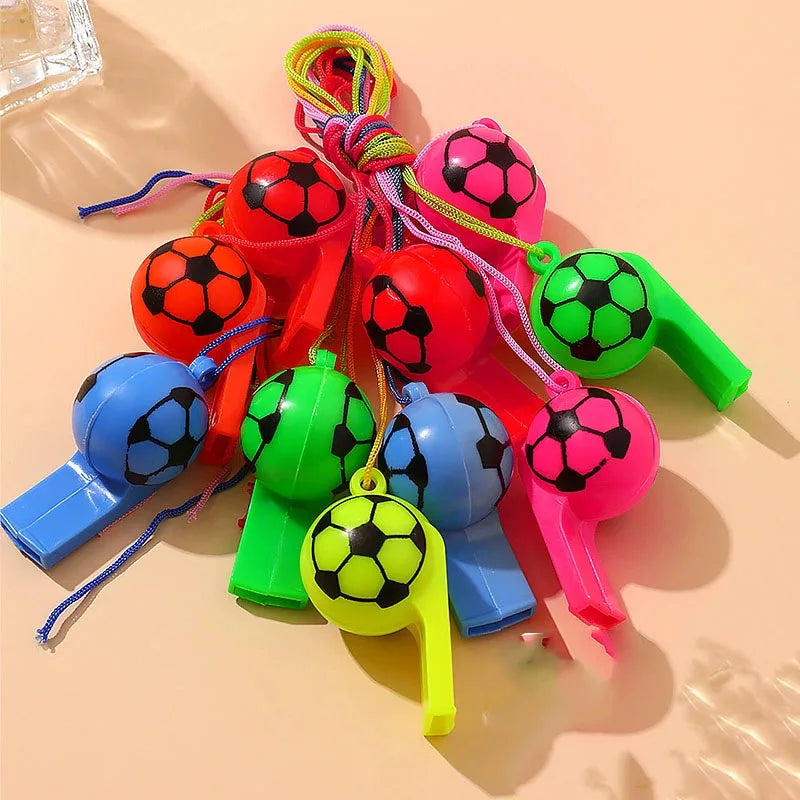 10/30/50Pcs Soccer Party Gifts Whistles Noise Maker Toy Kids Sports Football Theme Birthday Party Pinata Goodie Bag Filler