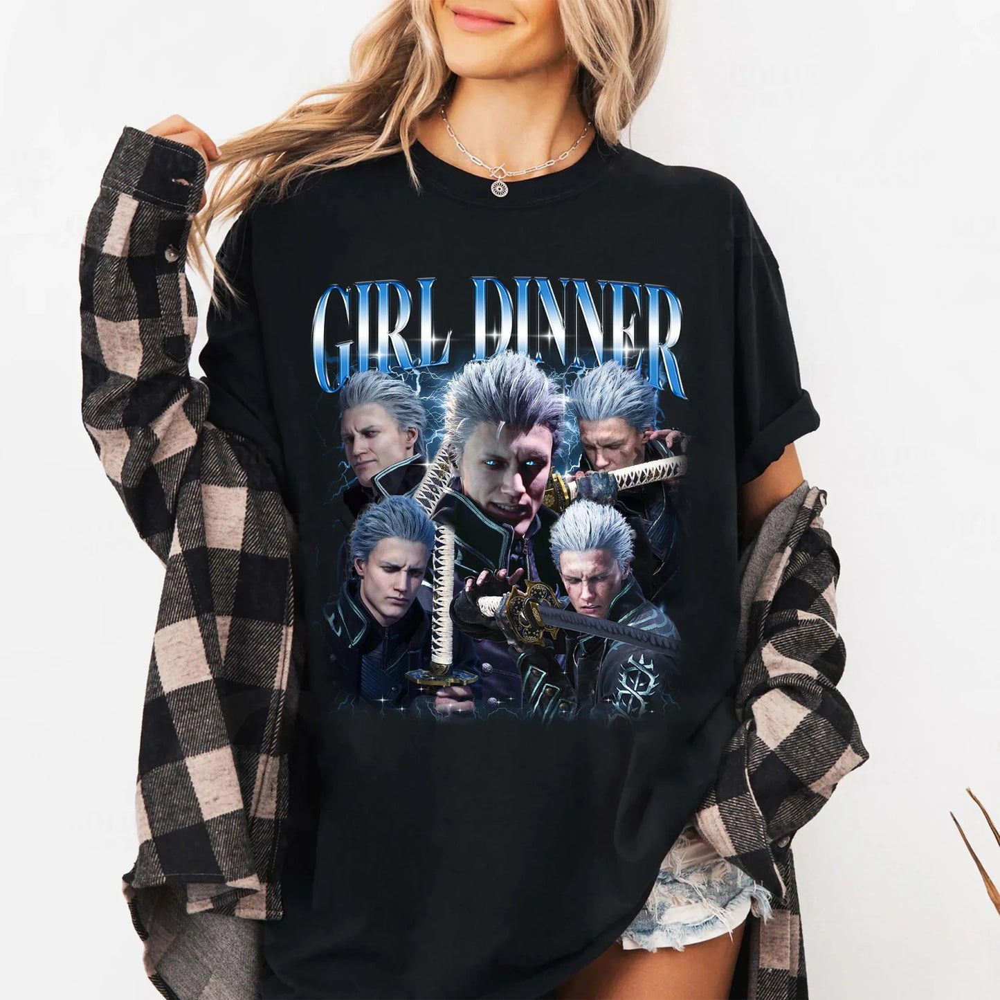 Devil May Cry Vergil Printed Women's T-shirt Fashion Trend Top Spring/Summer Pure Cotton Unisex Short Sleeve T-shirt