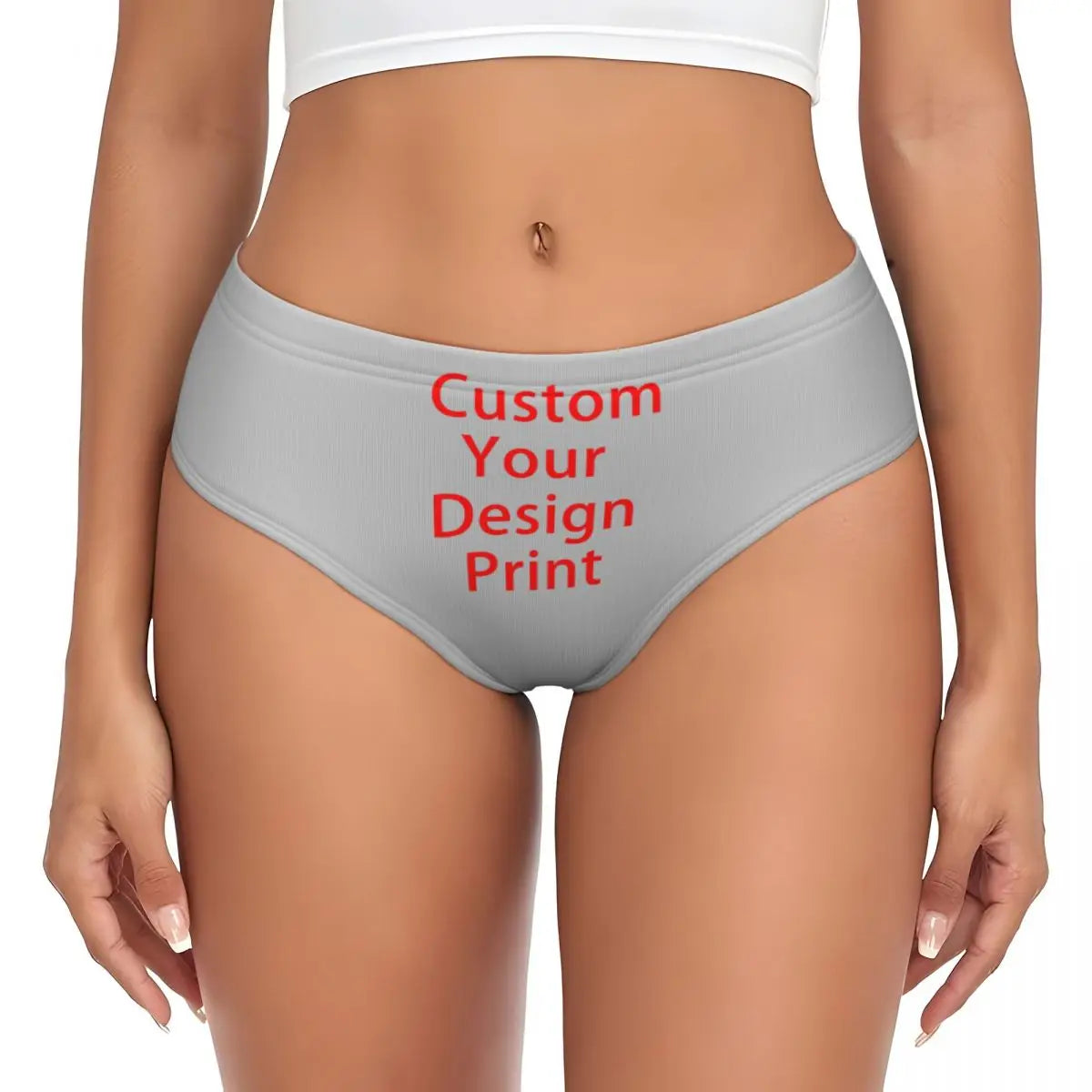 Custom DIY Logo Briefs Underwear Women's Stretch Comfortable Shorts Panties Customized Photo Print Brief Panties