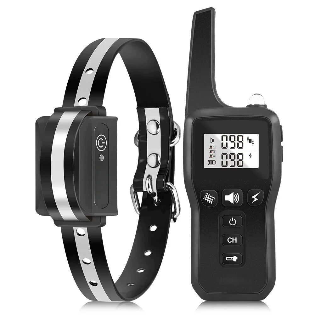 1000M Dog Training Collar IPX7 Waterproof Rechargeable Electric Shock Vibration Beep Remote Control Anti Bark for All Size Dogs