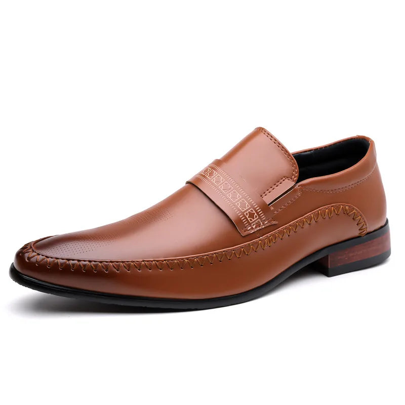 Spring Autumn Business Casual Shoes for Men Solid Color New Designer Men's Dress Shoes British Pointed Toe Leather Shoe Man