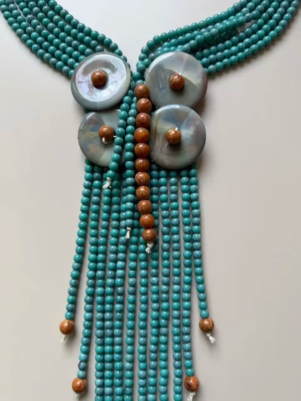 Statement Boho Long Acrylic Bead Necklace Handmade for Women Wedding Party Jewelry