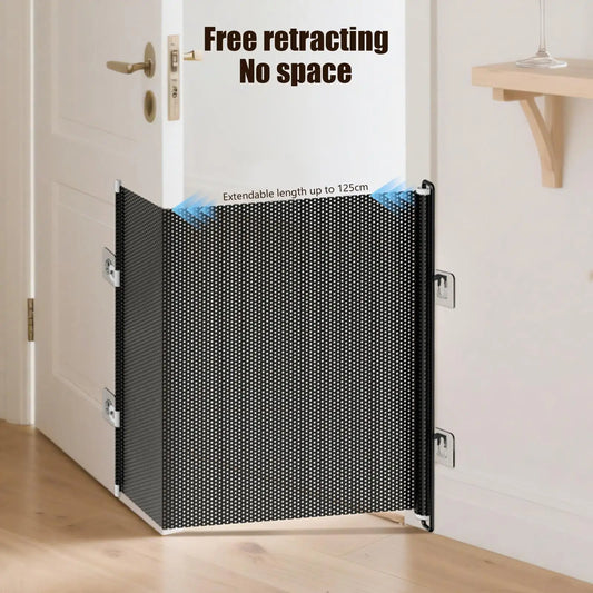 Pet Dog Gate Network Fence Stairs Folding Breathable Mesh Enclosure Dog Fence Safety Barrier Pet Thanksgiving Day Gift