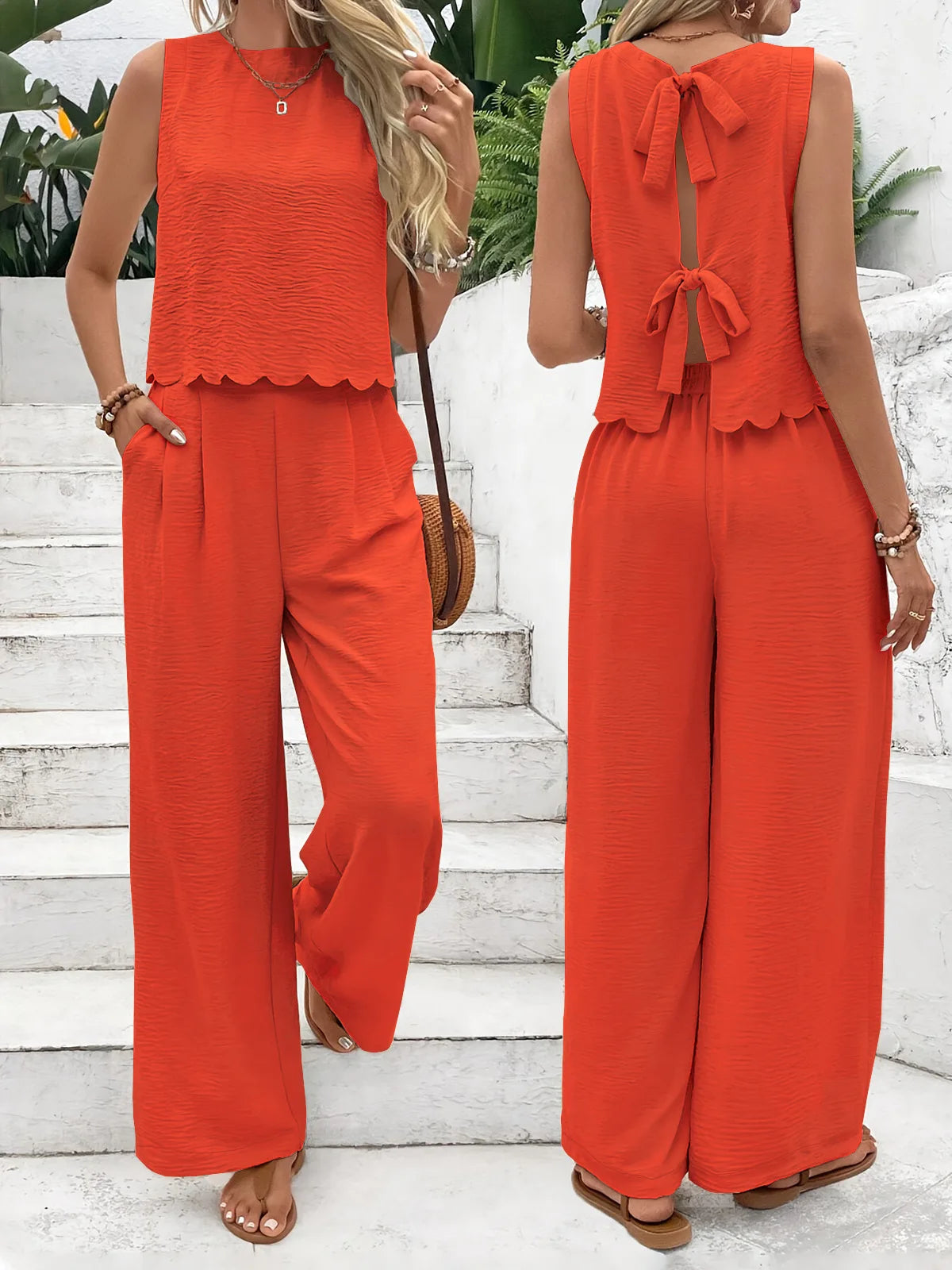2026 Summer New Women's Fashion Sleeveless Tank Top Casual Pants Set