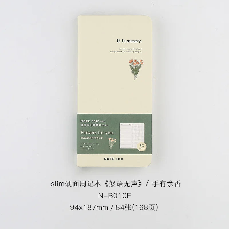 Kawai Self Filled Weekly Diary Notebook Silent Literary Forest Style Fresh Retro Slim Weekly Plan Book Office School Supplies