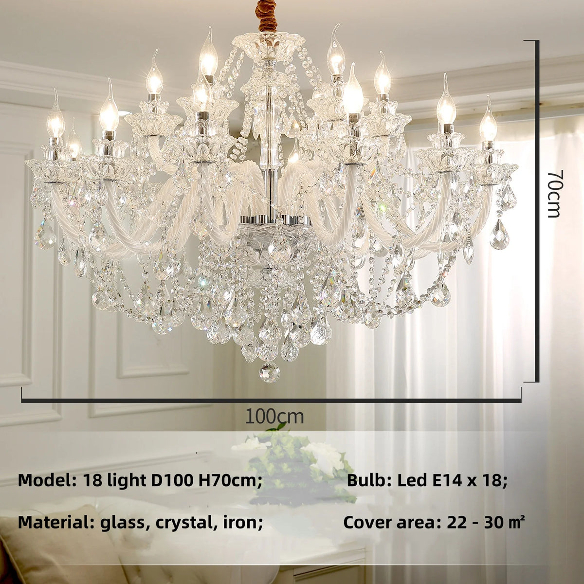 French-Style Crystal Lighting | E14 Chandeliers & Wall Sconces | Living Rooms & Bedrooms