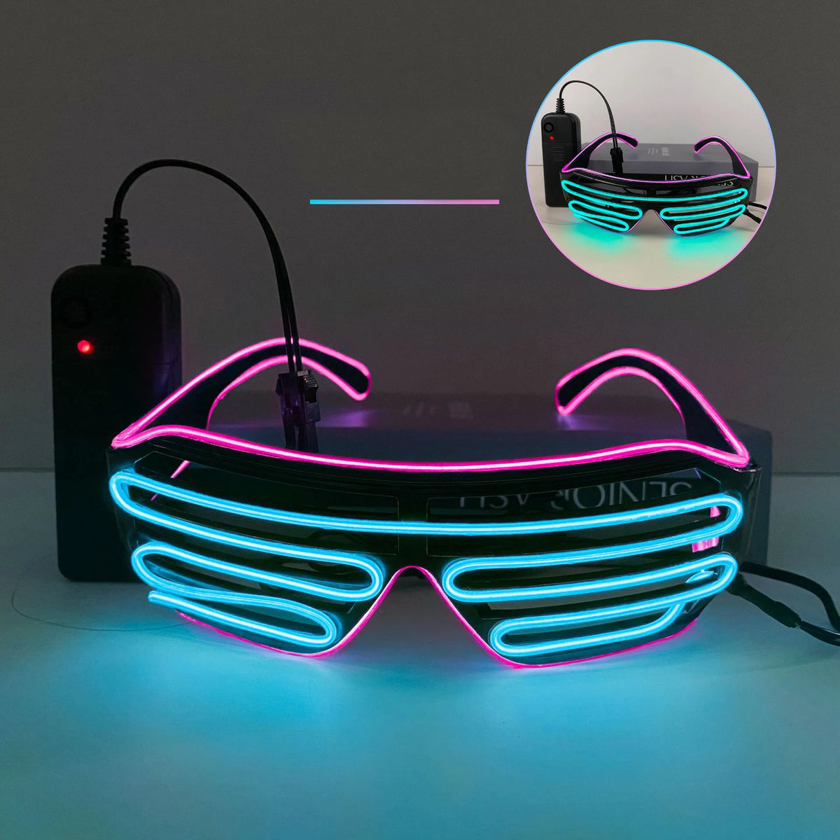 Louver glasses EL luminous glasses cool light props dual color luminous LED glasses atmosphere glasses