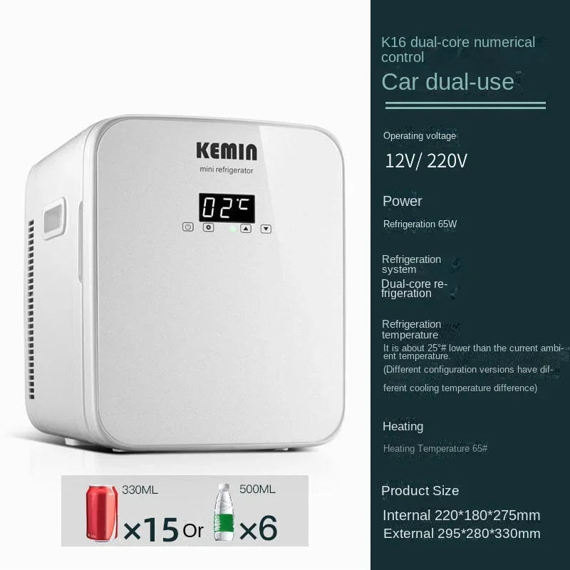 Mini refrigerator for storing facial masks, facial creams and cosmetics. Beauty refrigeration for skin care cosmetics.