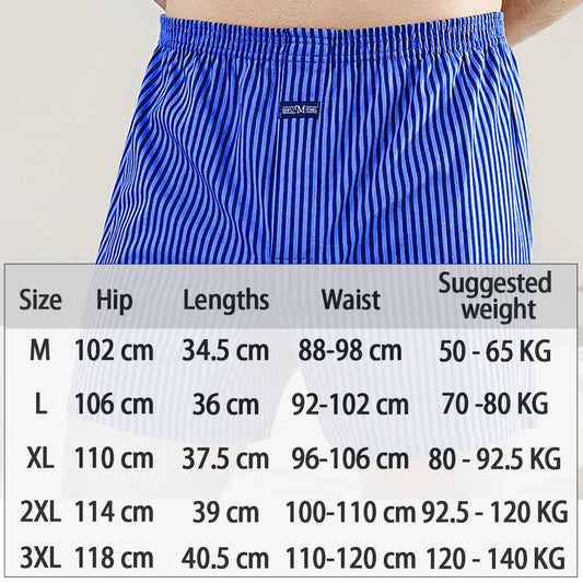 Men's Aro Pants Cotton Lattice Underwear Loose High Waist Breathable Home Boxer Shorts Pouch Underpants Plus Size M-3XL