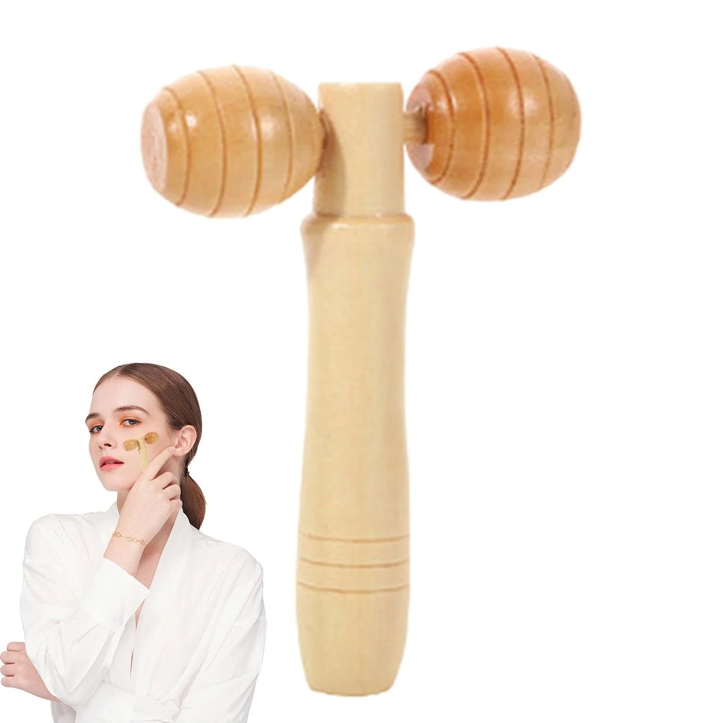 1 Pcs Wooden Massage Roller Tool, Manual Wooden Massager, Wood Back Massage Roller for Neck Leg Back Deep Tissue Muscle Massager